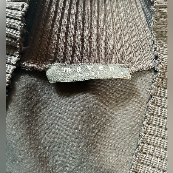 Maven West Black Raw Edge V-Neck Cable Trim Shift Dress – Size Small - Picture 8 of 10